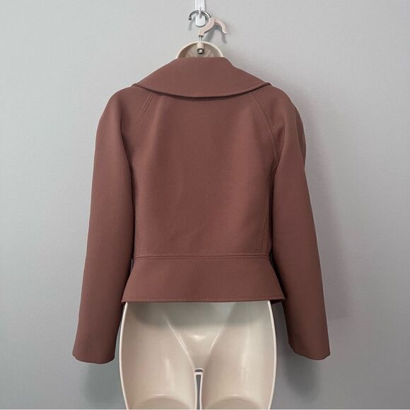 Byblos Brown Zip Up Collared Jacket Size 10 - Picture 3 of 6